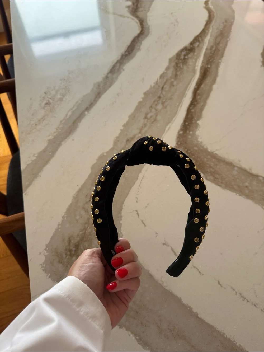 Lele Sadoughi Black Studded Padded Headband - Women Accessories